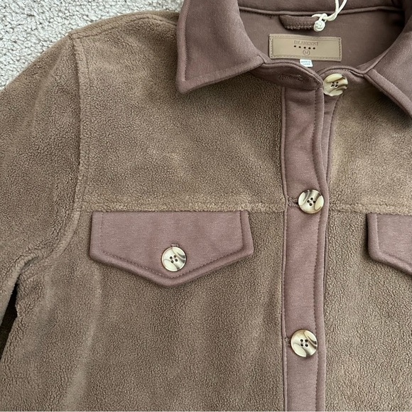 Anthropologie Blanknyc Shacket Womens Size M Fleece Brown - Picture 3 of 11